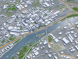Saint Paul downtown city Minnesota 6km 3D 모델