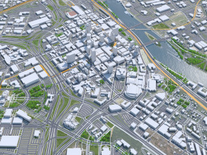 Saint Paul downtown city Minnesota 6km 3D 모델