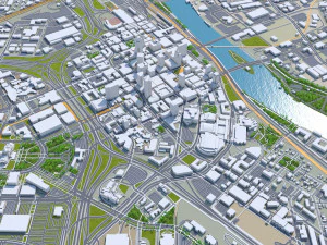 Saint Paul downtown city Minnesota 6km 3D Model