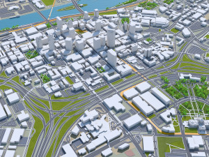 Saint Paul downtown city Minnesota 6km 3D 모델