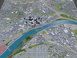 Saint Paul downtown city Minnesota 6km 3D 모델
