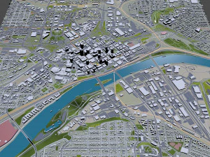 Saint Paul downtown city Minnesota 6km 3D Model