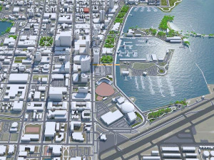 Saint Petersburg downtown city Florida USA 6km 3D Model
