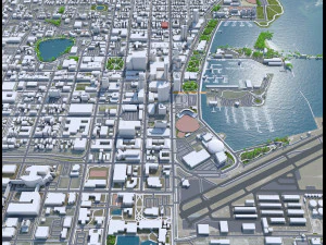 Saint Petersburg downtown city Florida USA 6km 3D Model