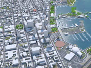 Saint Petersburg downtown city Florida USA 6km 3D Model
