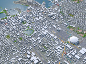 Saint Petersburg downtown city Florida USA 6km Modello 3D