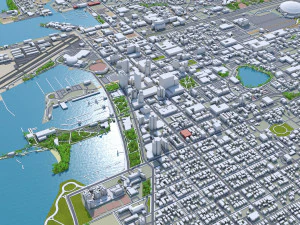 Saint Petersburg downtown city Florida USA 6km 3D Model