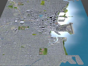 Saint Petersburg downtown city Florida USA 6km 3D Model