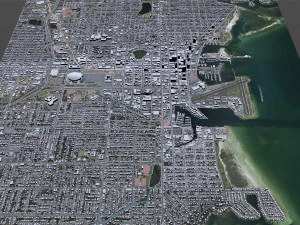 Saint Petersburg downtown city Florida USA 6km 3D Model