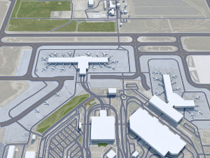 Sacramento International Airport 10km 3D Model