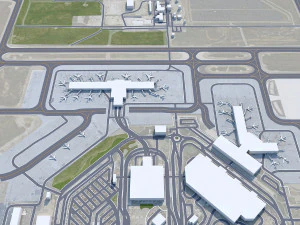 새크라멘토 국제공항 10km 3D 모델