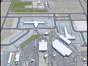 Sacramento International Airport 10km 3D Model