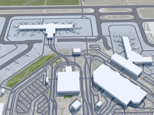 Sacramento International Airport 10km 3D Model