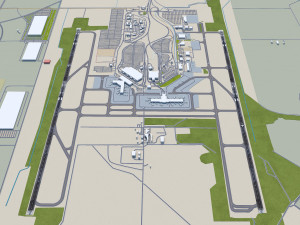 Sacramento International Airport 10km 3D Model