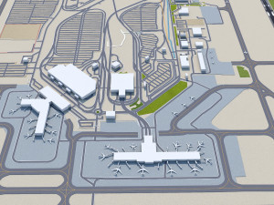 Sacramento International Airport 10km 3D Model