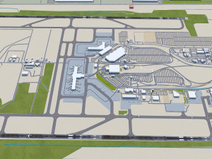 Sacramento International Airport 10km 3D Model