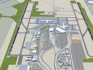 Sacramento International Airport 10km 3D Model