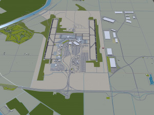 Sacramento International Airport 10km 3D Model