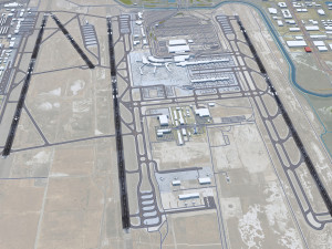 Salt Lake City Airport 10km 3D Model