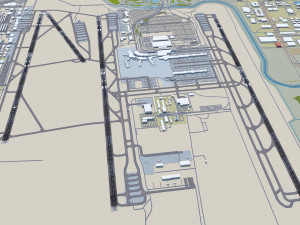 Salt Lake City Airport 10km 3D Model