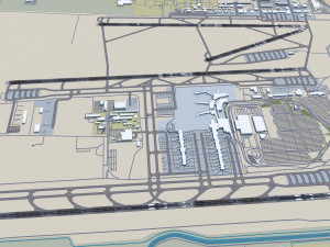 Salt Lake City Airport 10km 3D Model