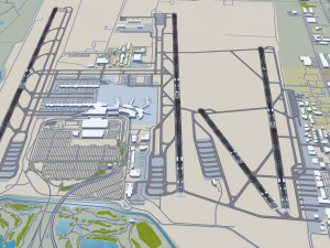 Salt Lake City Airport 10km 3D Model