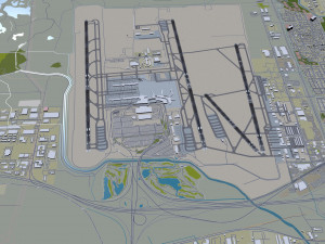 Salt Lake City Airport 10km 3D Model