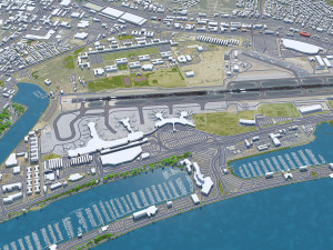 San Diego Airport 10km 3D Model