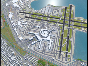 San Francisco International Airport 10km 3D Model