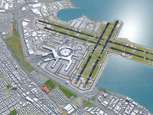 San Francisco International Airport 10km 3D Model