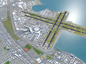 San Francisco International Airport 10km 3D Model