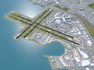 San Francisco International Airport 10km 3D Model