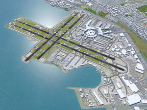 San Francisco International Airport 10km 3D Model