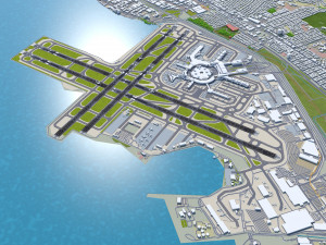 San Francisco International Airport 10km 3D Model