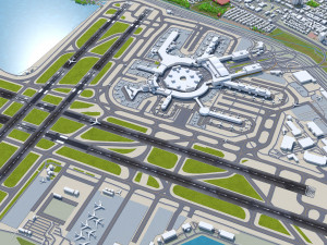 San Francisco International Airport 10km 3D Model