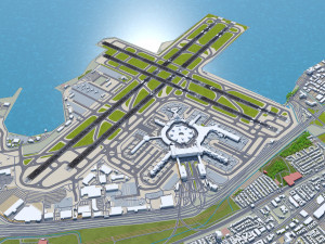 San Francisco International Airport 10km 3D Model