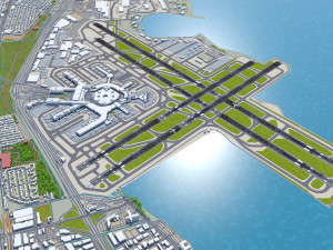 San Francisco International Airport 10km 3D Model