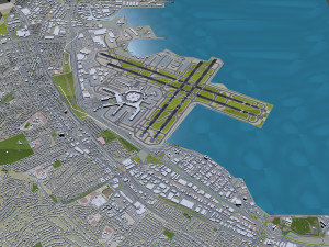 San Francisco International Airport 10km 3D Model