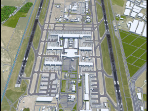 Santiago Airport 10km 3D Model