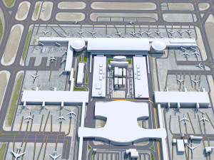 Santiago Airport 10km 3D Model