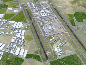 Santiago Airport 10km 3D Model