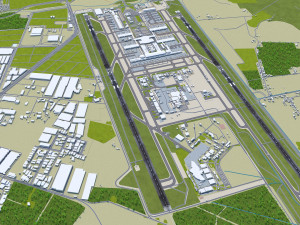 Santiago Airport 10km 3D Model