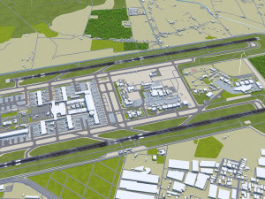 Santiago Airport 10km 3D Model
