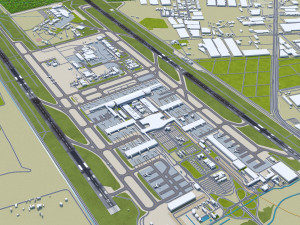 Santiago Airport 10km 3D Model
