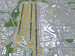 Seattle Tacoma Airport 10km 3D Model