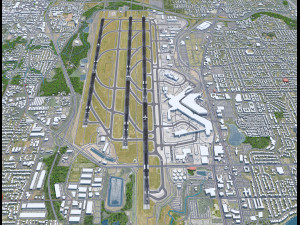 Seattle Tacoma Airport 10km 3D Model