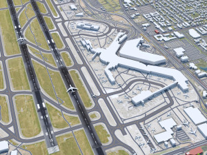 Seattle Tacoma Airport 10km 3D Model