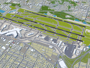 Seattle Tacoma Airport 10km 3D Model