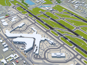 Seattle Tacoma Airport 10km 3D Model