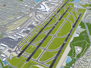 Seattle Tacoma Airport 10km 3D Model